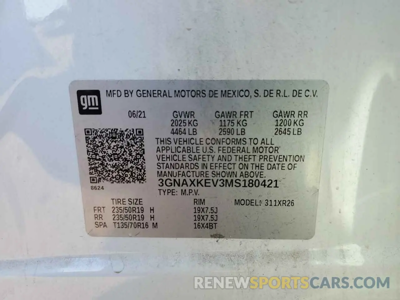 13 Photograph of a damaged car 3GNAXKEV3MS180421 CHEVROLET EQUINOX 2021