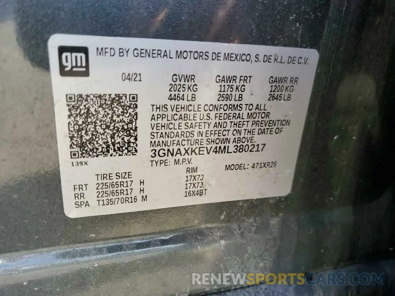 15 Photograph of a damaged car 3GNAXKEV4ML380217 CHEVROLET EQUINOX 2021
