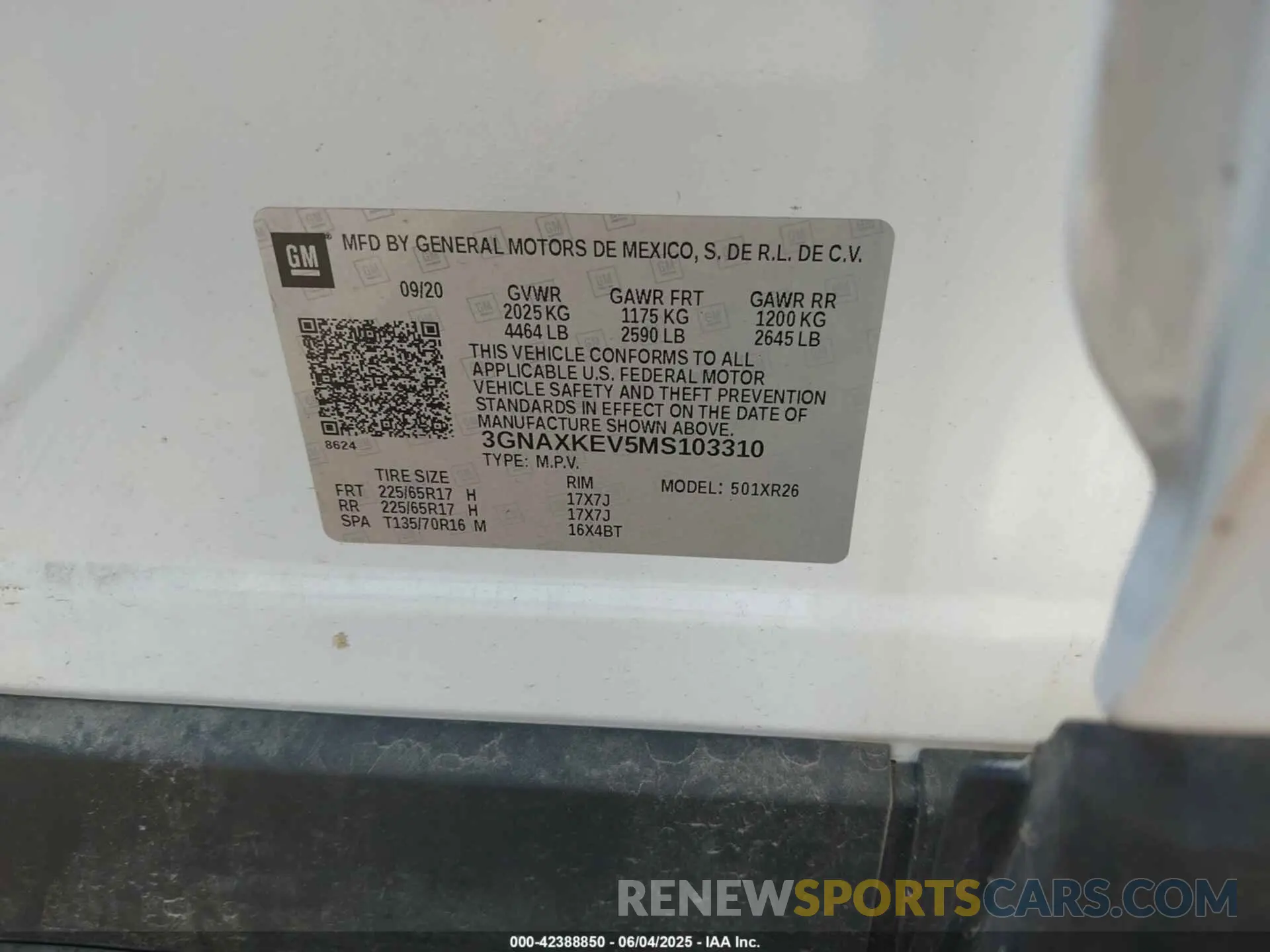 9 Photograph of a damaged car 3GNAXKEV5MS103310 CHEVROLET EQUINOX 2021