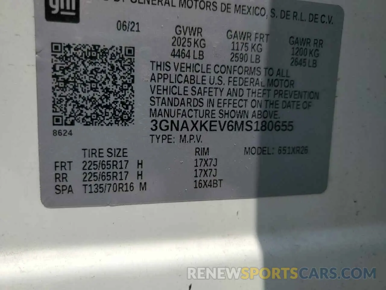 13 Photograph of a damaged car 3GNAXKEV6MS180655 CHEVROLET EQUINOX 2021