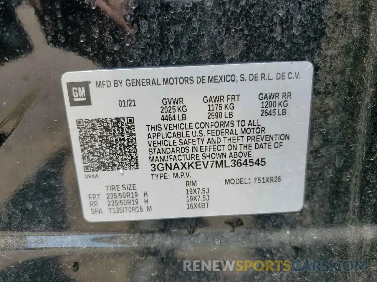 13 Photograph of a damaged car 3GNAXKEV7ML364545 CHEVROLET EQUINOX 2021