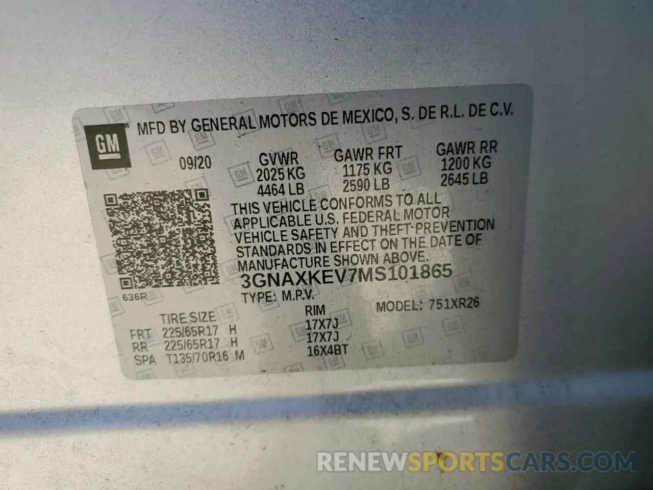13 Photograph of a damaged car 3GNAXKEV7MS101865 CHEVROLET EQUINOX 2021