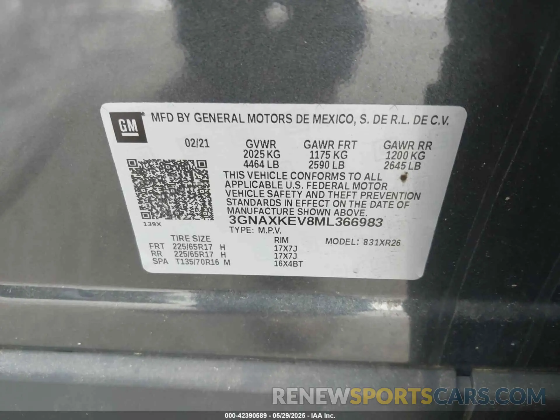 8 Photograph of a damaged car 3GNAXKEV8ML366983 CHEVROLET EQUINOX 2021