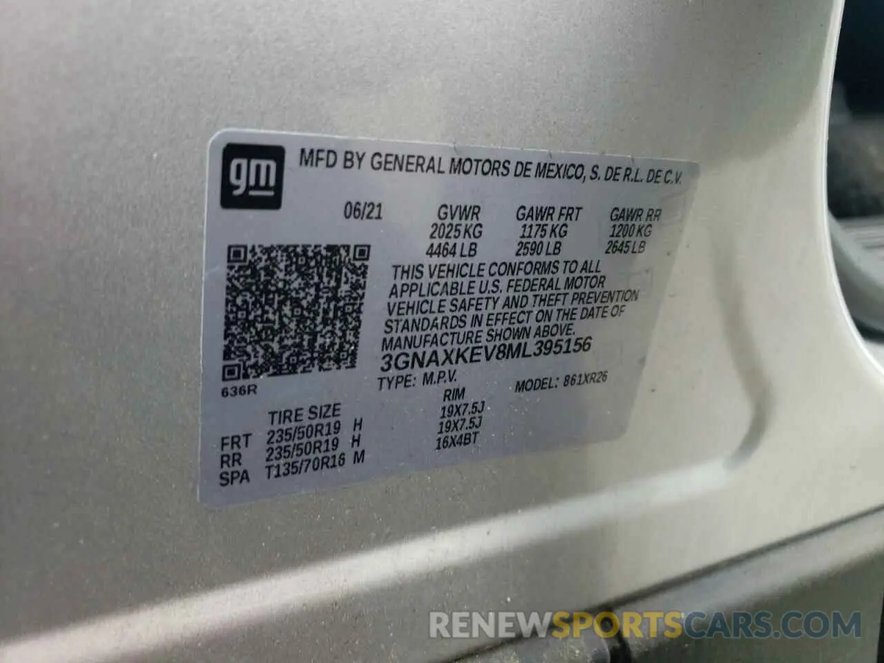 15 Photograph of a damaged car 3GNAXKEV8ML395156 CHEVROLET EQUINOX 2021