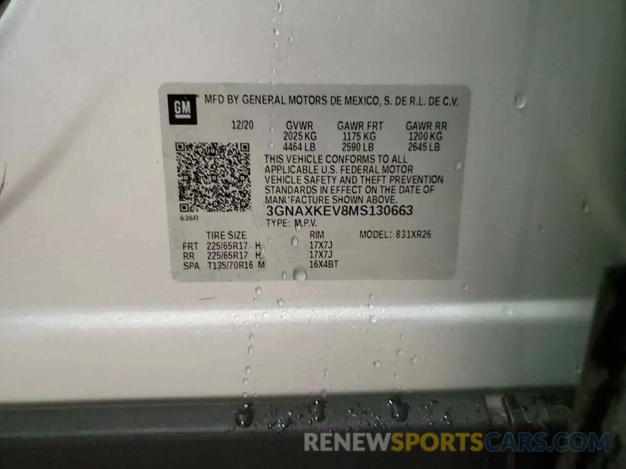13 Photograph of a damaged car 3GNAXKEV8MS130663 CHEVROLET EQUINOX 2021