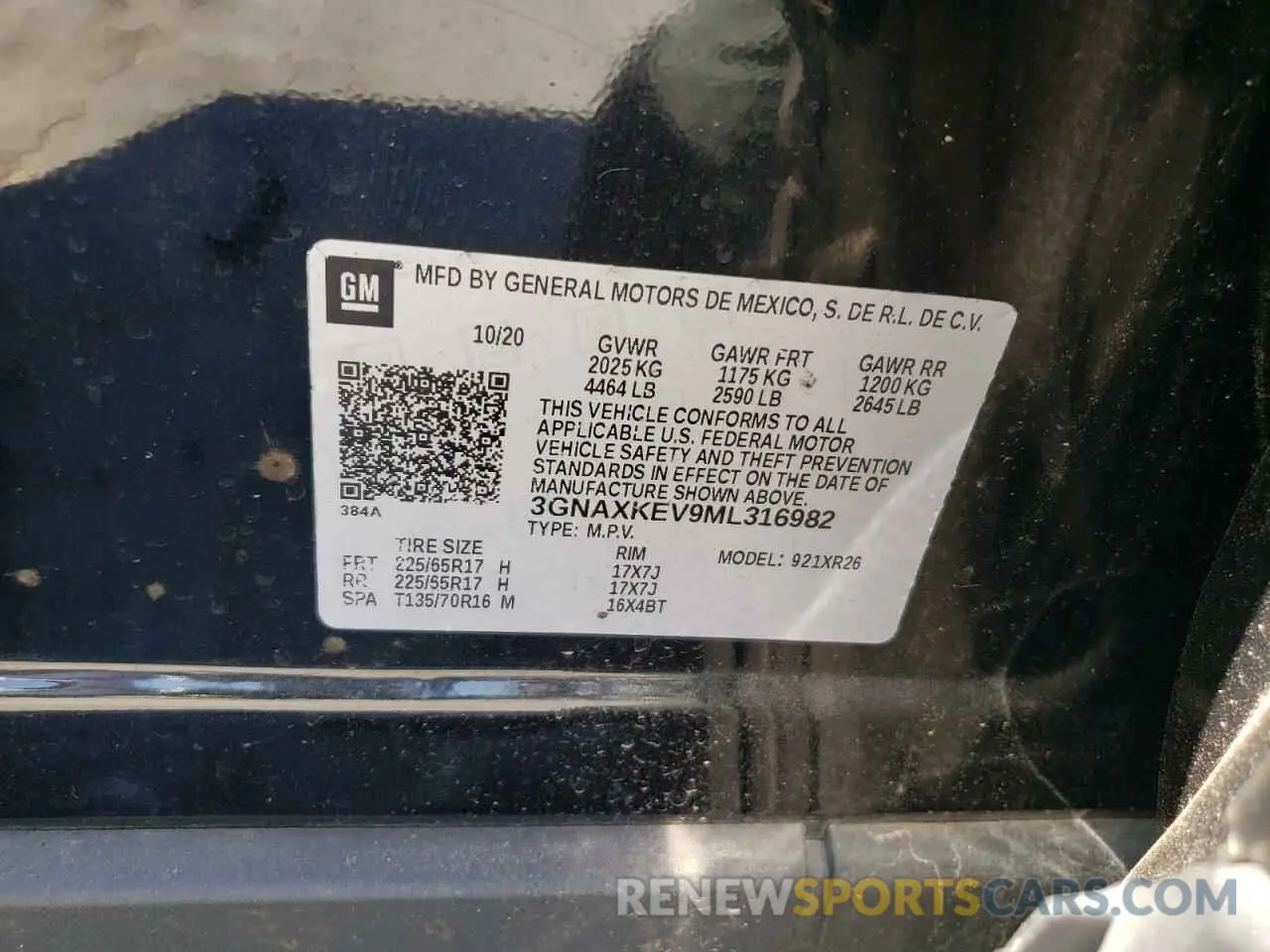 14 Photograph of a damaged car 3GNAXKEV9ML316982 CHEVROLET EQUINOX 2021