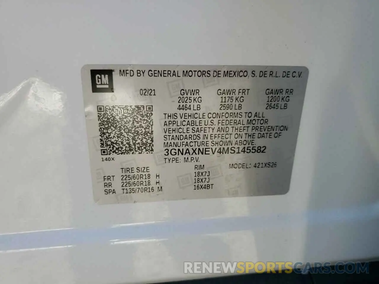 15 Photograph of a damaged car 3GNAXNEV4MS145582 CHEVROLET EQUINOX 2021