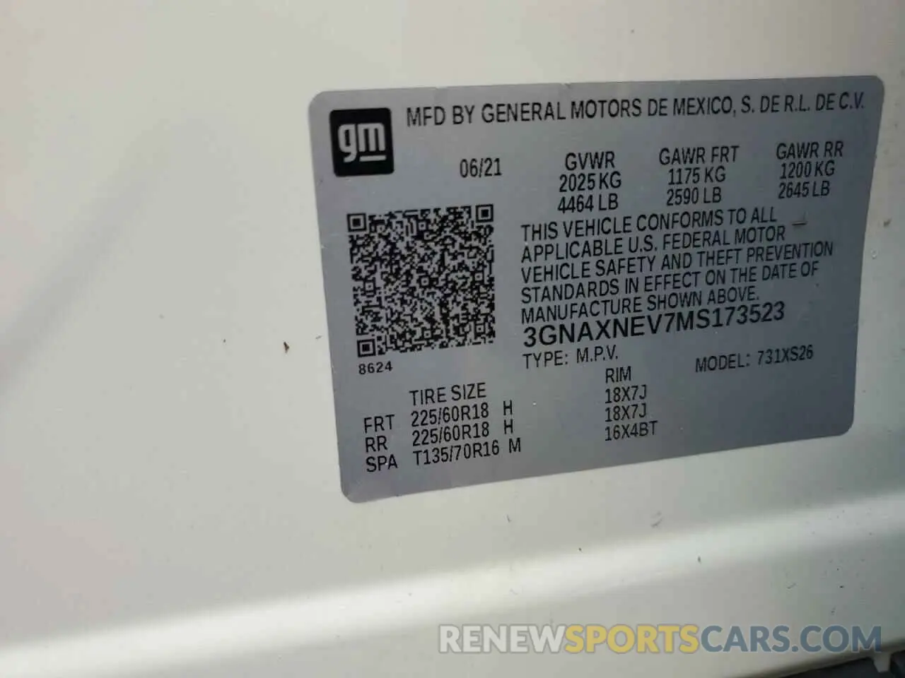 13 Photograph of a damaged car 3GNAXNEV7MS173523 CHEVROLET EQUINOX 2021