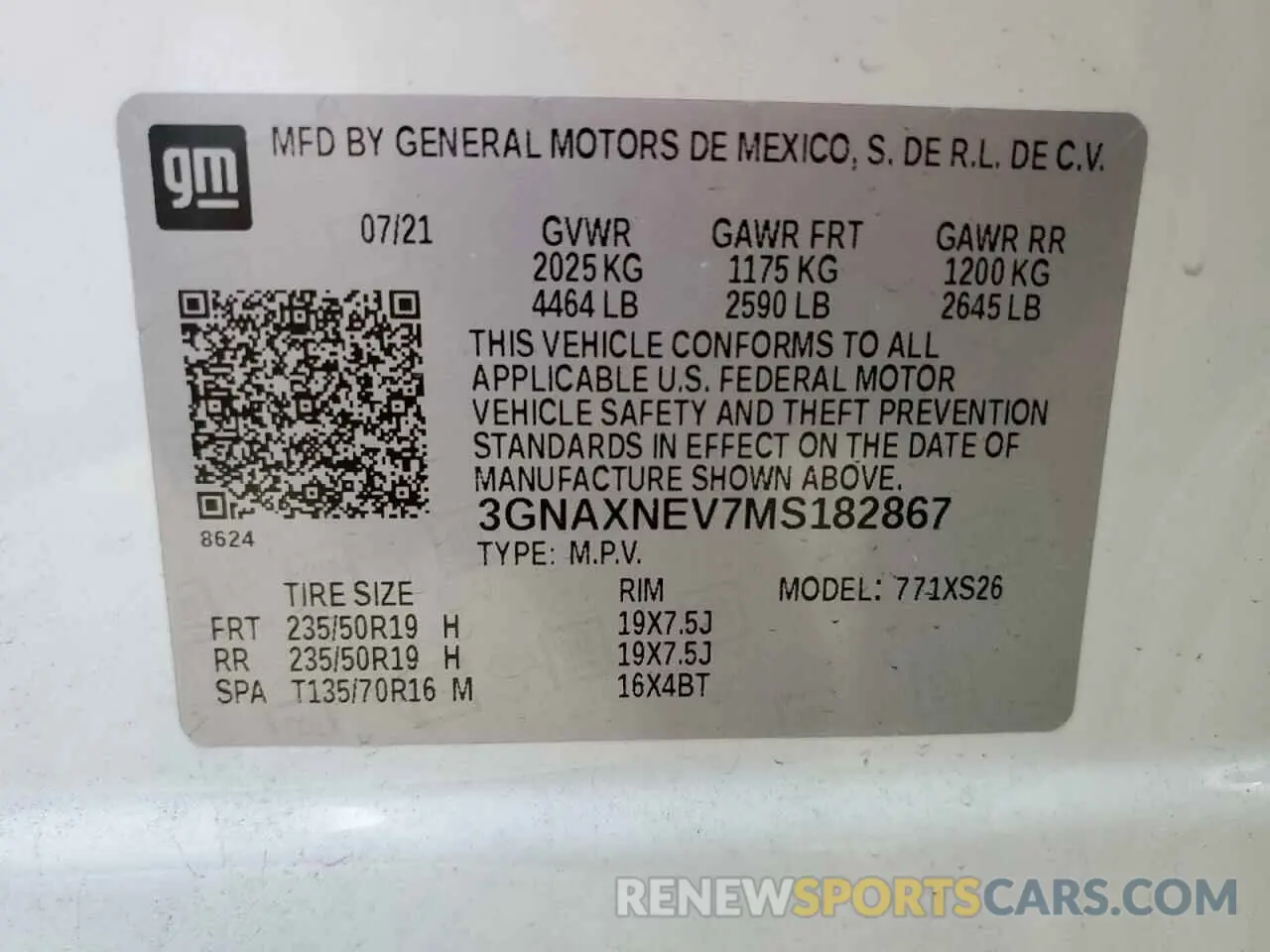 14 Photograph of a damaged car 3GNAXNEV7MS182867 CHEVROLET EQUINOX 2021
