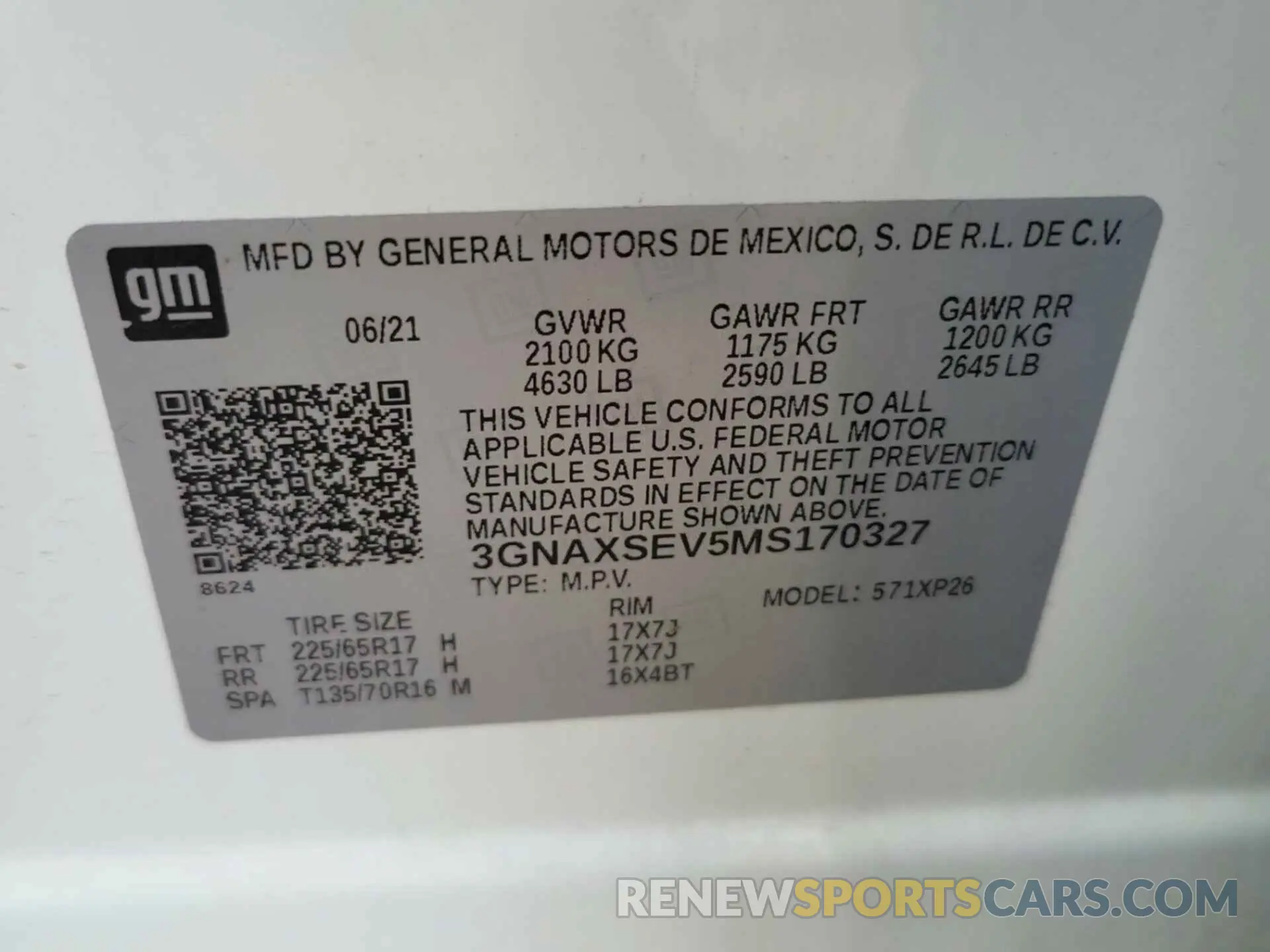 23 Photograph of a damaged car 3GNAXSEV5MS170327 CHEVROLET EQUINOX 2021