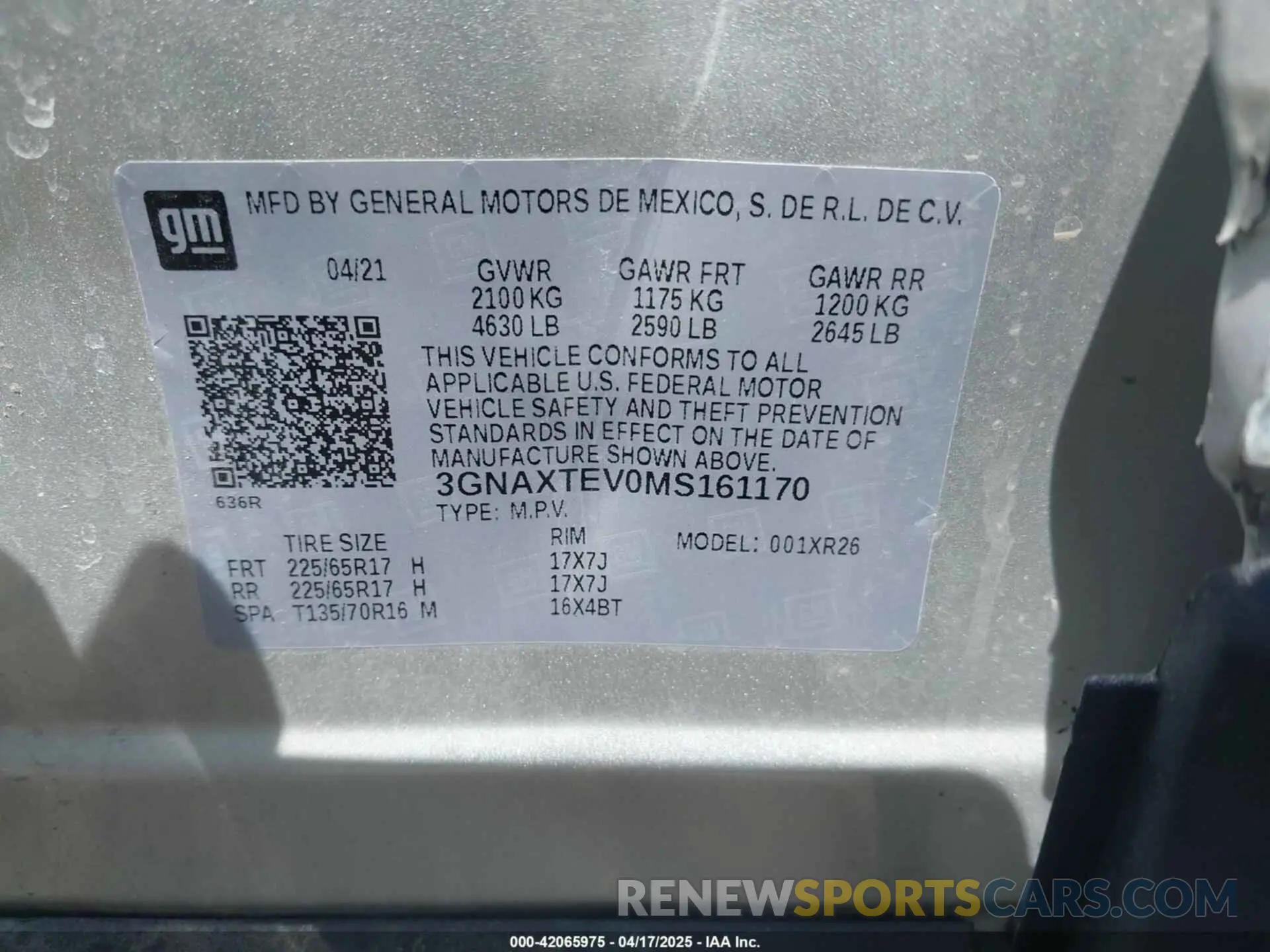 9 Photograph of a damaged car 3GNAXTEV0MS161170 CHEVROLET EQUINOX 2021
