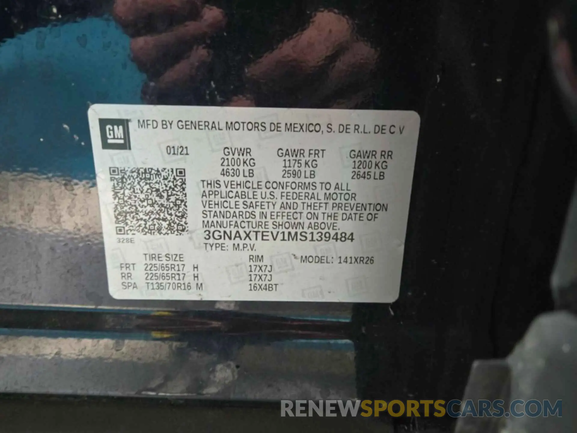 19 Photograph of a damaged car 3GNAXTEV1MS139484 CHEVROLET EQUINOX 2021
