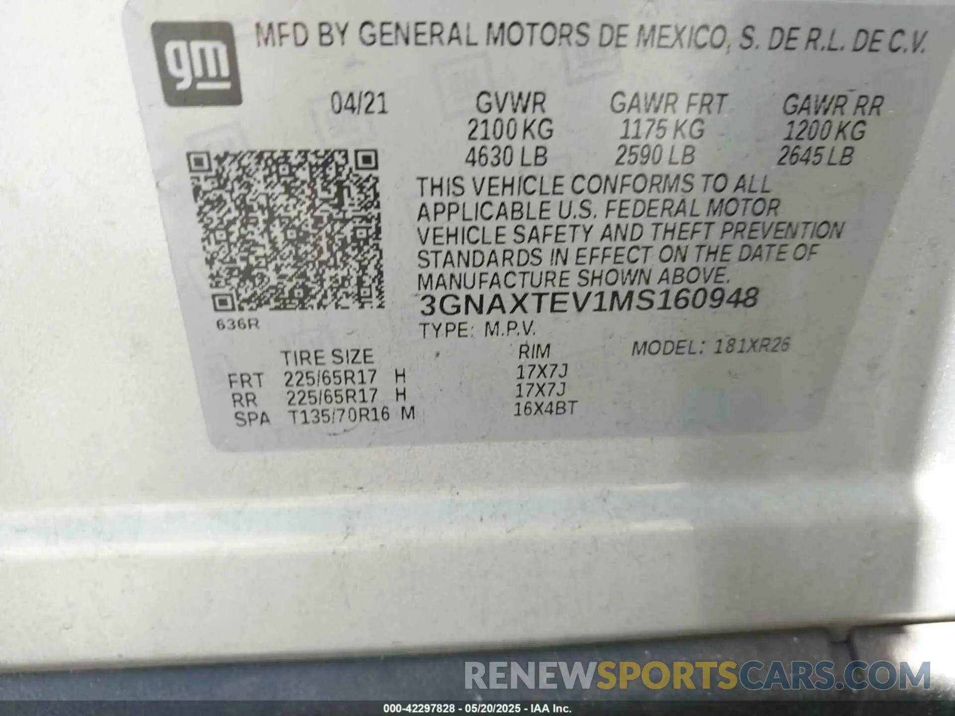 9 Photograph of a damaged car 3GNAXTEV1MS160948 CHEVROLET EQUINOX 2021