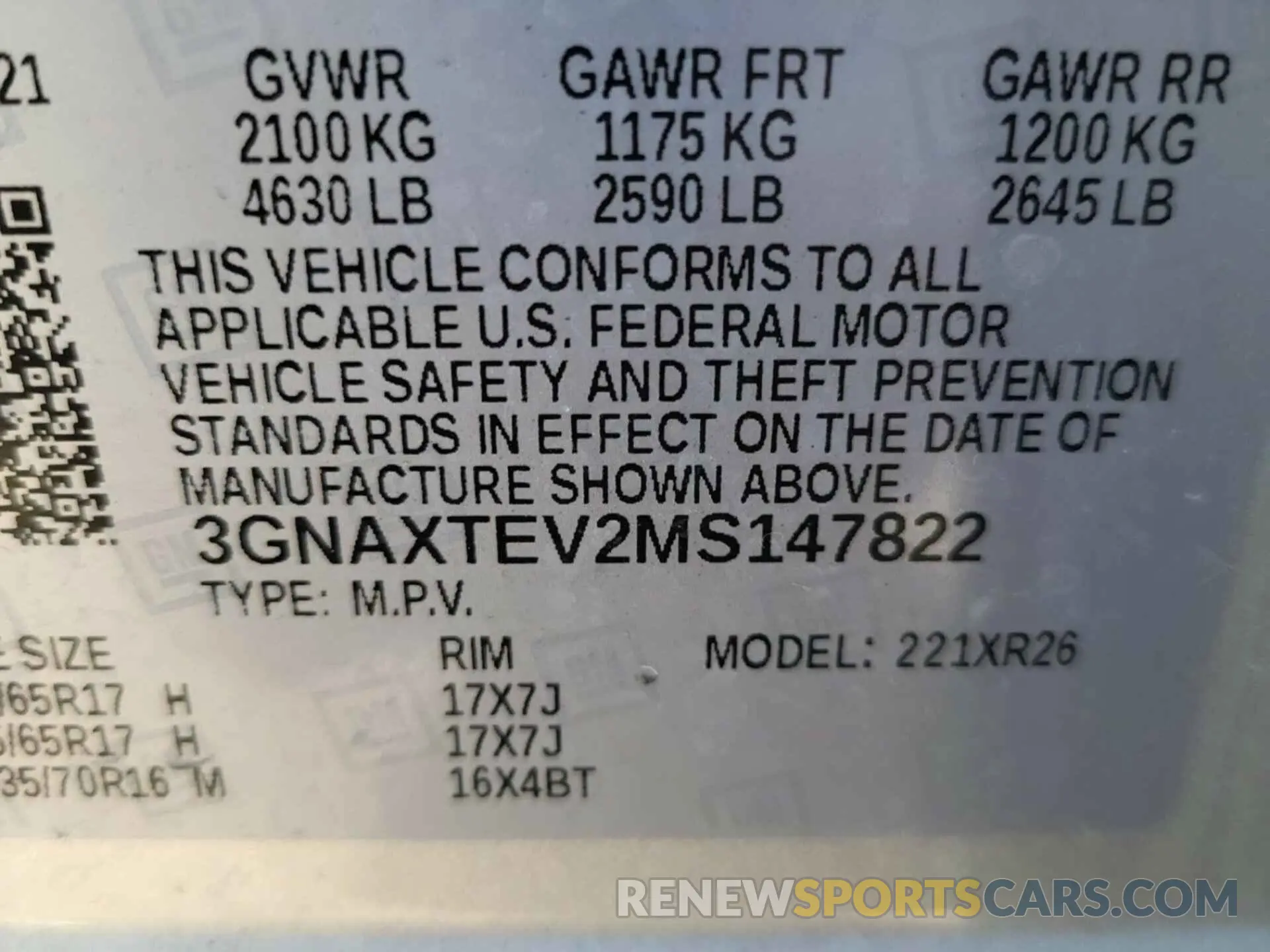 40 Photograph of a damaged car 3GNAXTEV2MS147822 CHEVROLET EQUINOX 2021