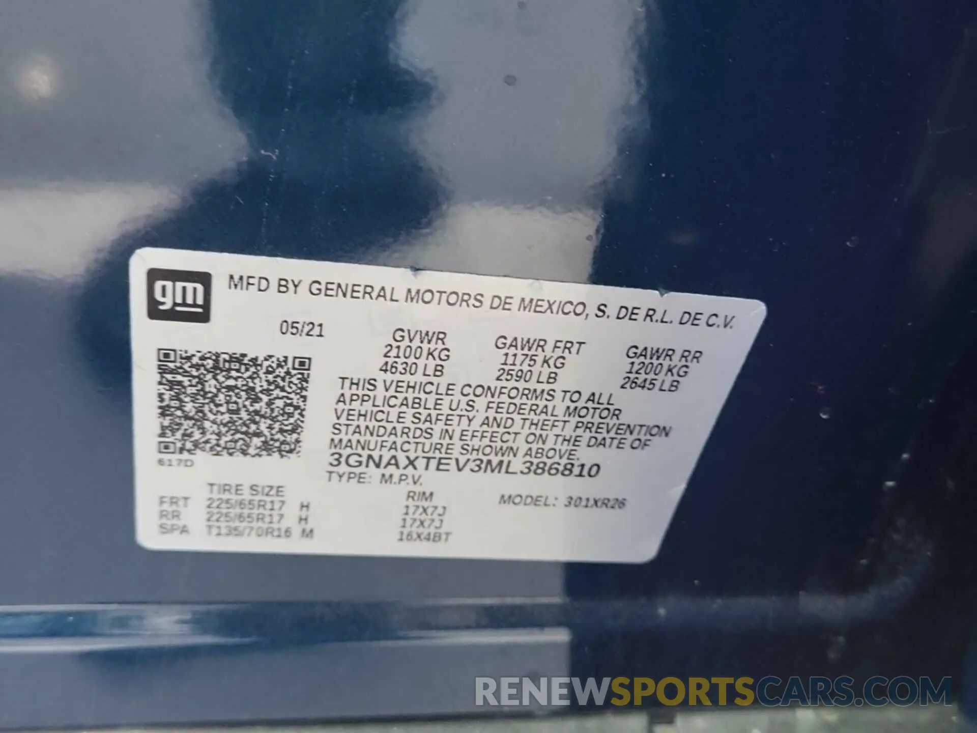 13 Photograph of a damaged car 3GNAXTEV3ML386810 CHEVROLET EQUINOX 2021