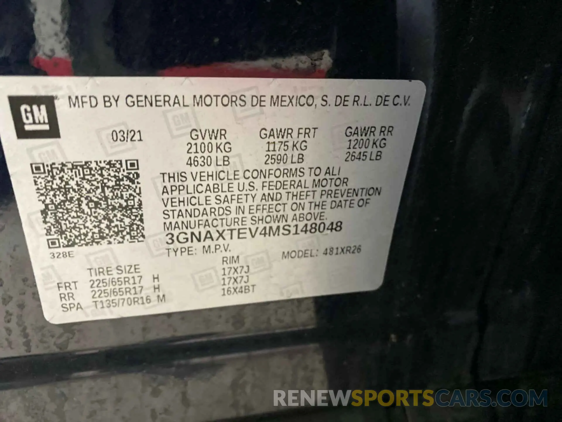 11 Photograph of a damaged car 3GNAXTEV4MS148048 CHEVROLET EQUINOX 2021
