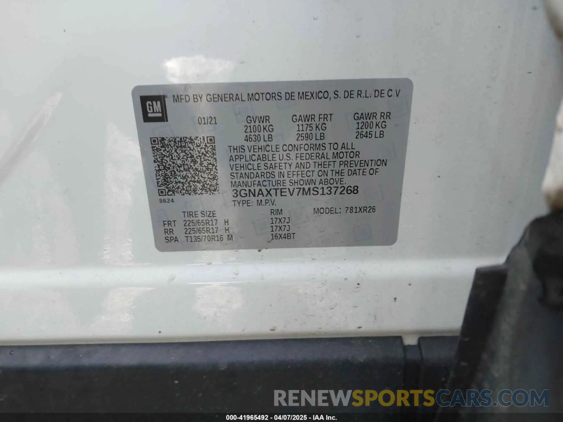 9 Photograph of a damaged car 3GNAXTEV7MS137268 CHEVROLET EQUINOX 2021