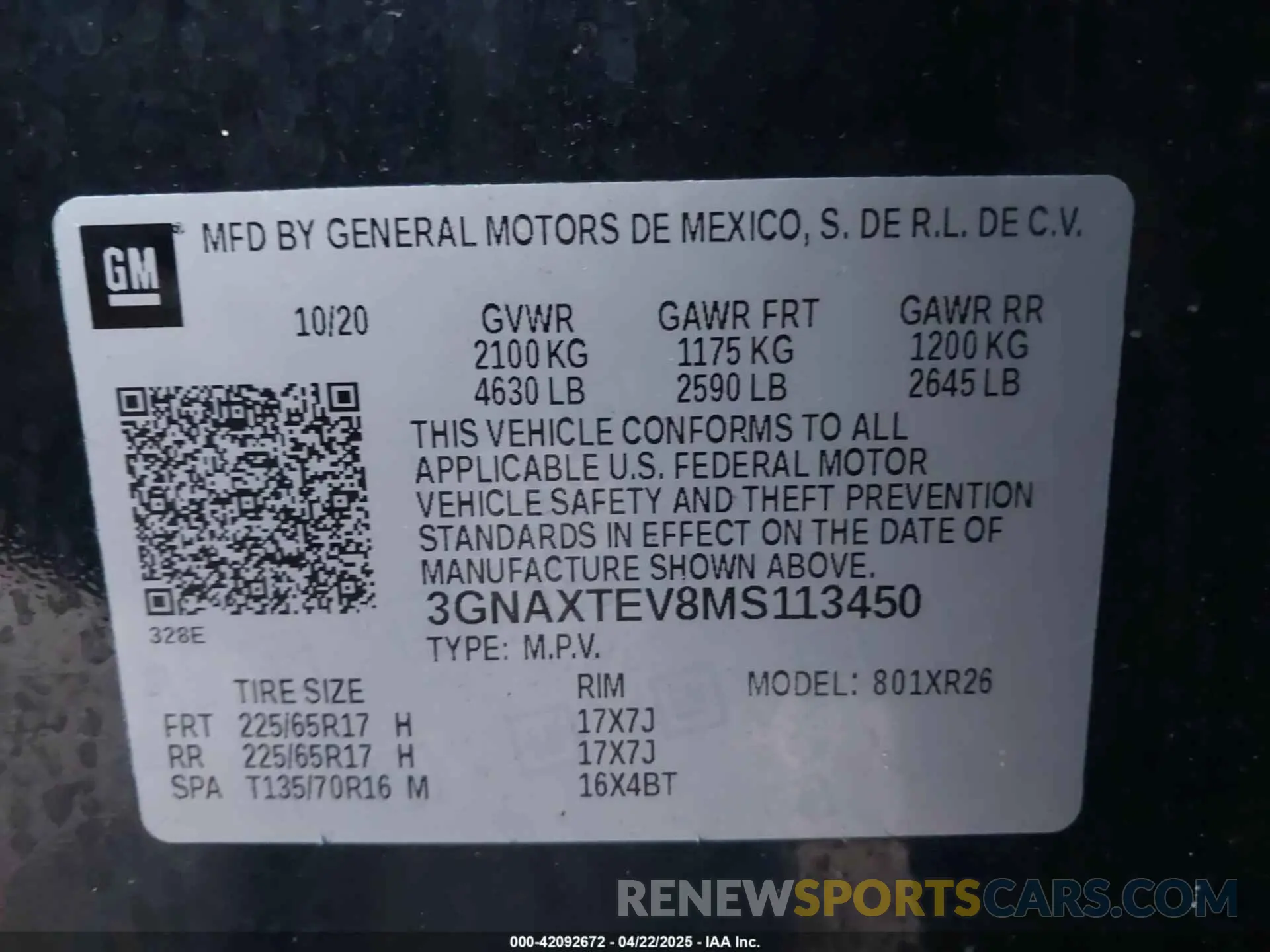 9 Photograph of a damaged car 3GNAXTEV8MS113450 CHEVROLET EQUINOX 2021