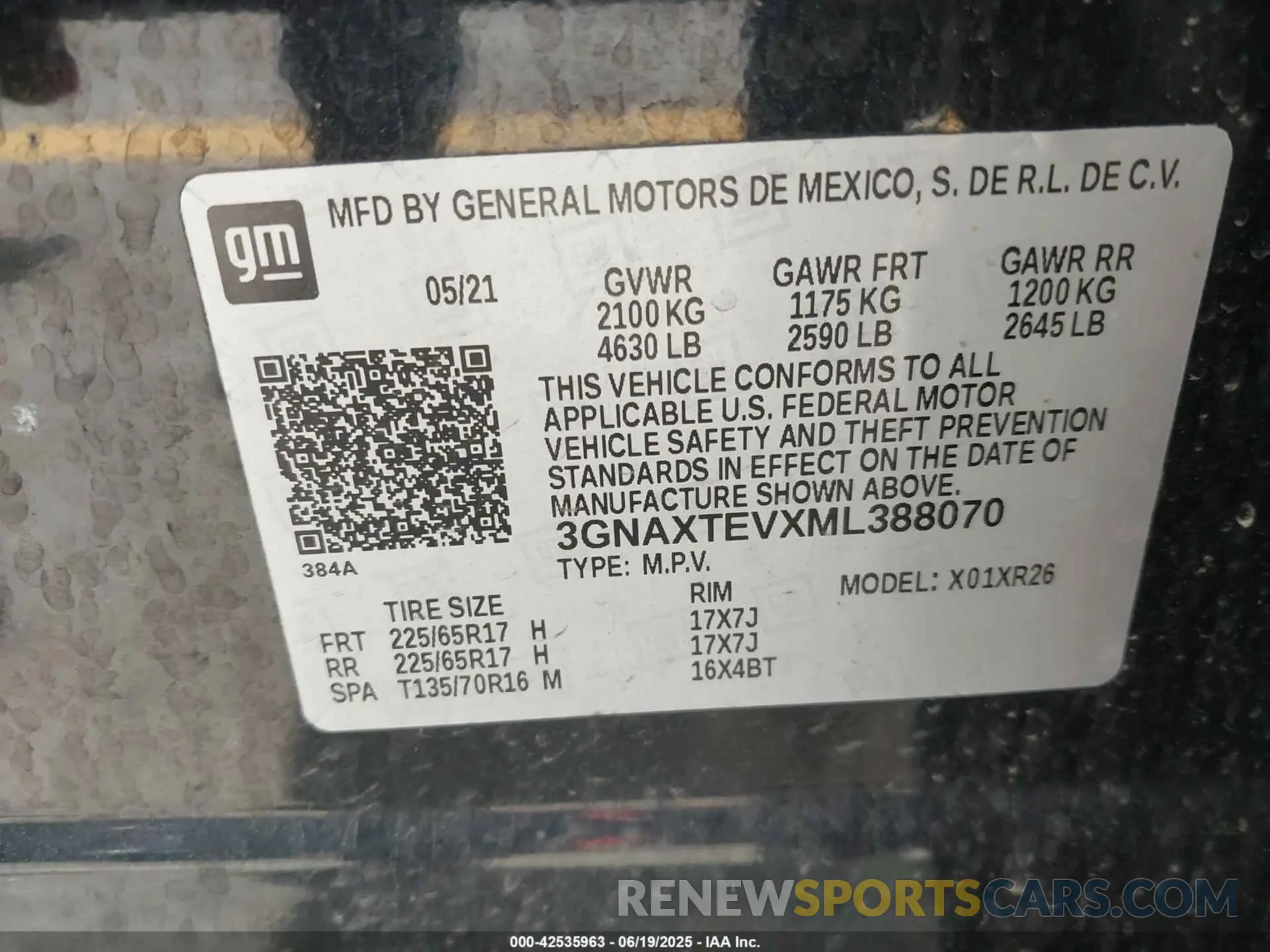 9 Photograph of a damaged car 3GNAXTEVXML388070 CHEVROLET EQUINOX 2021