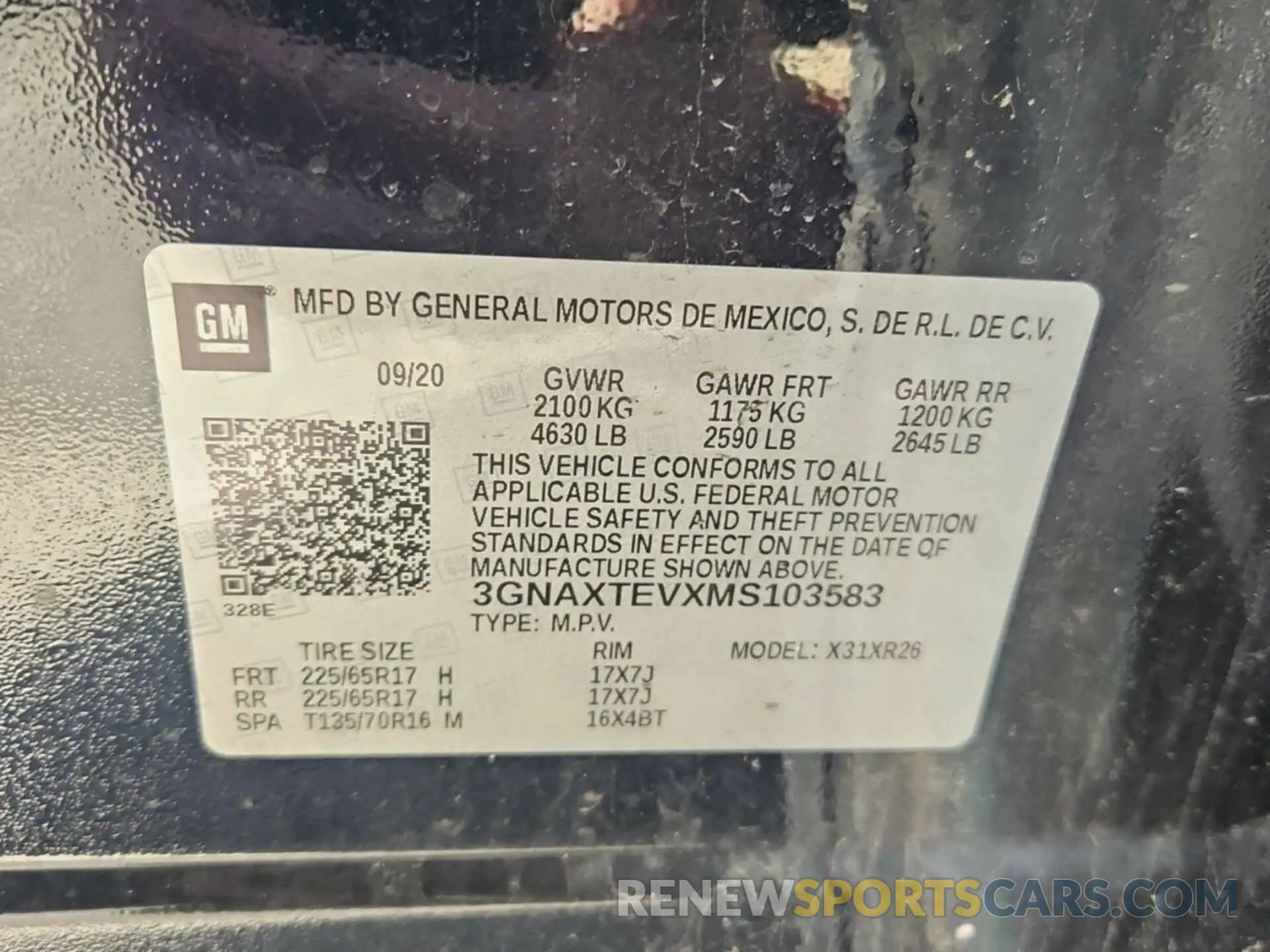 33 Photograph of a damaged car 3GNAXTEVXMS103583 CHEVROLET EQUINOX 2021