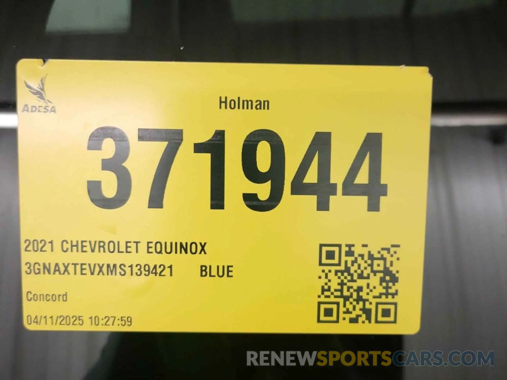 1 Photograph of a damaged car 3GNAXTEVXMS139421 CHEVROLET EQUINOX 2021