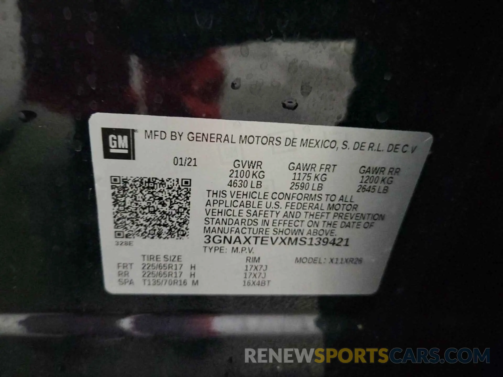 28 Photograph of a damaged car 3GNAXTEVXMS139421 CHEVROLET EQUINOX 2021