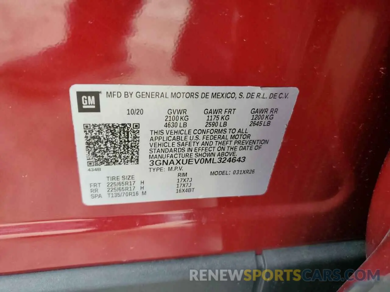 12 Photograph of a damaged car 3GNAXUEV0ML324643 CHEVROLET EQUINOX 2021