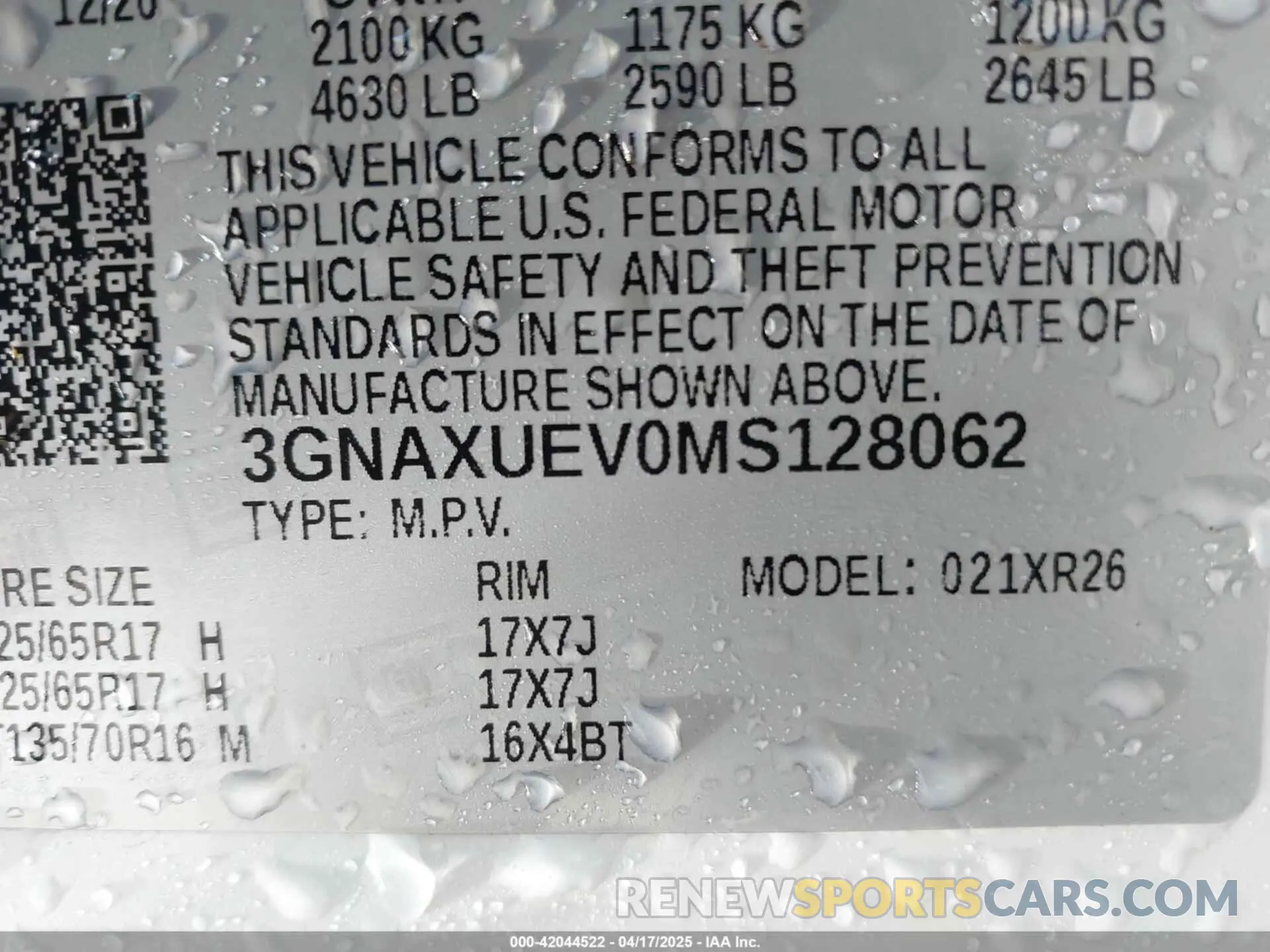 9 Photograph of a damaged car 3GNAXUEV0MS128062 CHEVROLET EQUINOX 2021