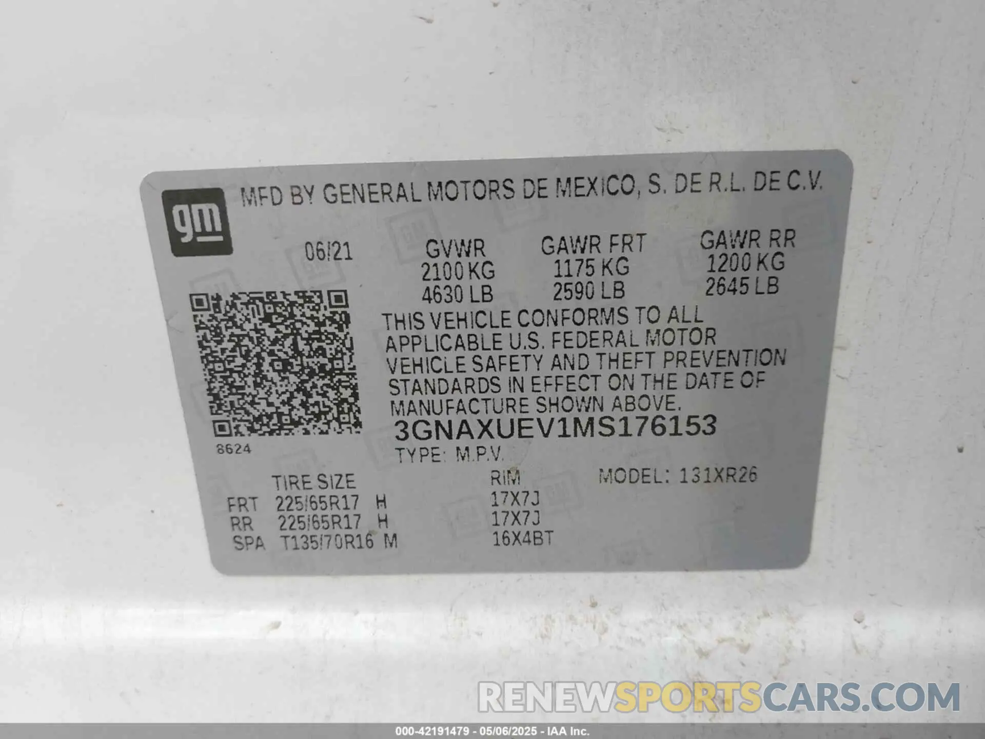 9 Photograph of a damaged car 3GNAXUEV1MS176153 CHEVROLET EQUINOX 2021