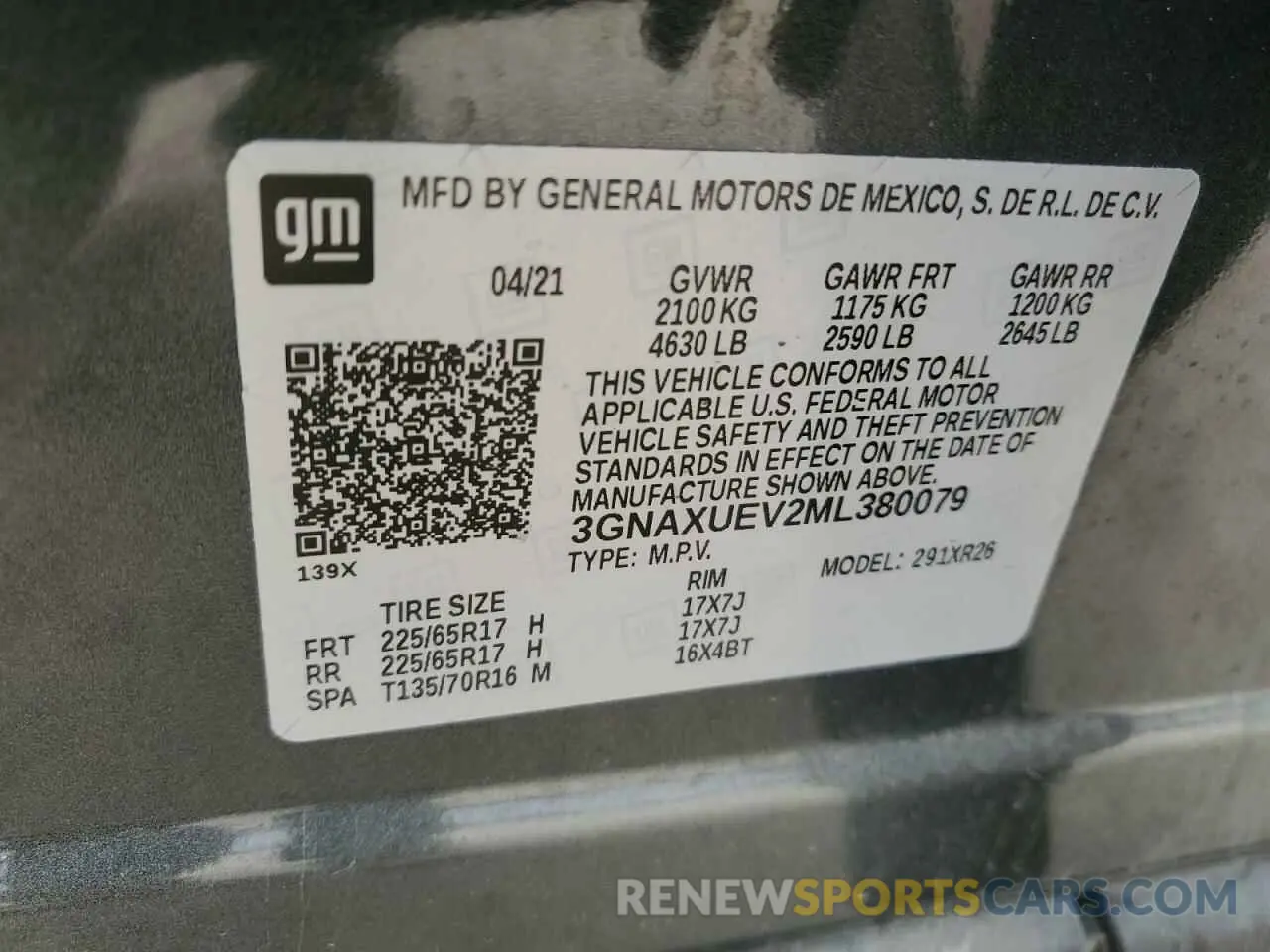 14 Photograph of a damaged car 3GNAXUEV2ML380079 CHEVROLET EQUINOX 2021
