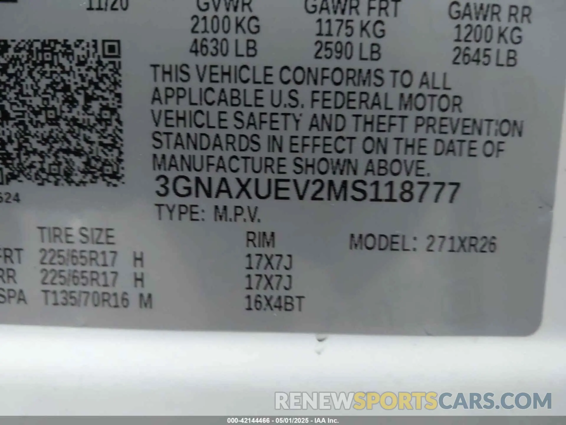 9 Photograph of a damaged car 3GNAXUEV2MS118777 CHEVROLET EQUINOX 2021