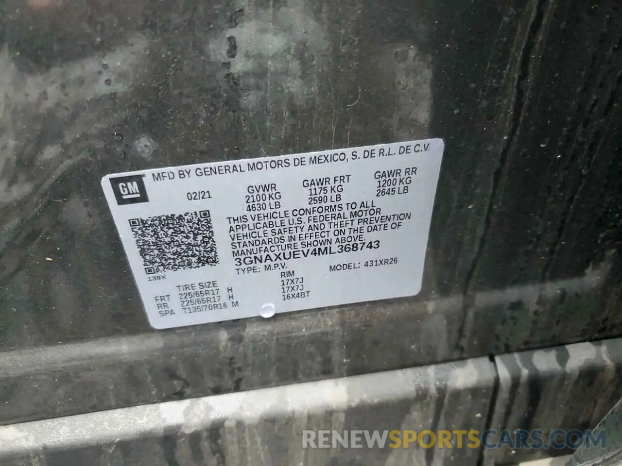 14 Photograph of a damaged car 3GNAXUEV4ML368743 CHEVROLET EQUINOX 2021