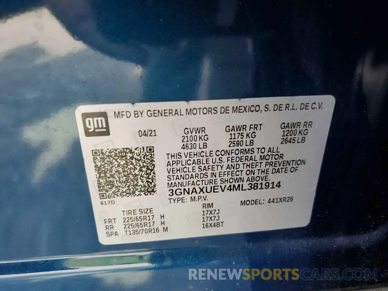 13 Photograph of a damaged car 3GNAXUEV4ML381914 CHEVROLET EQUINOX 2021