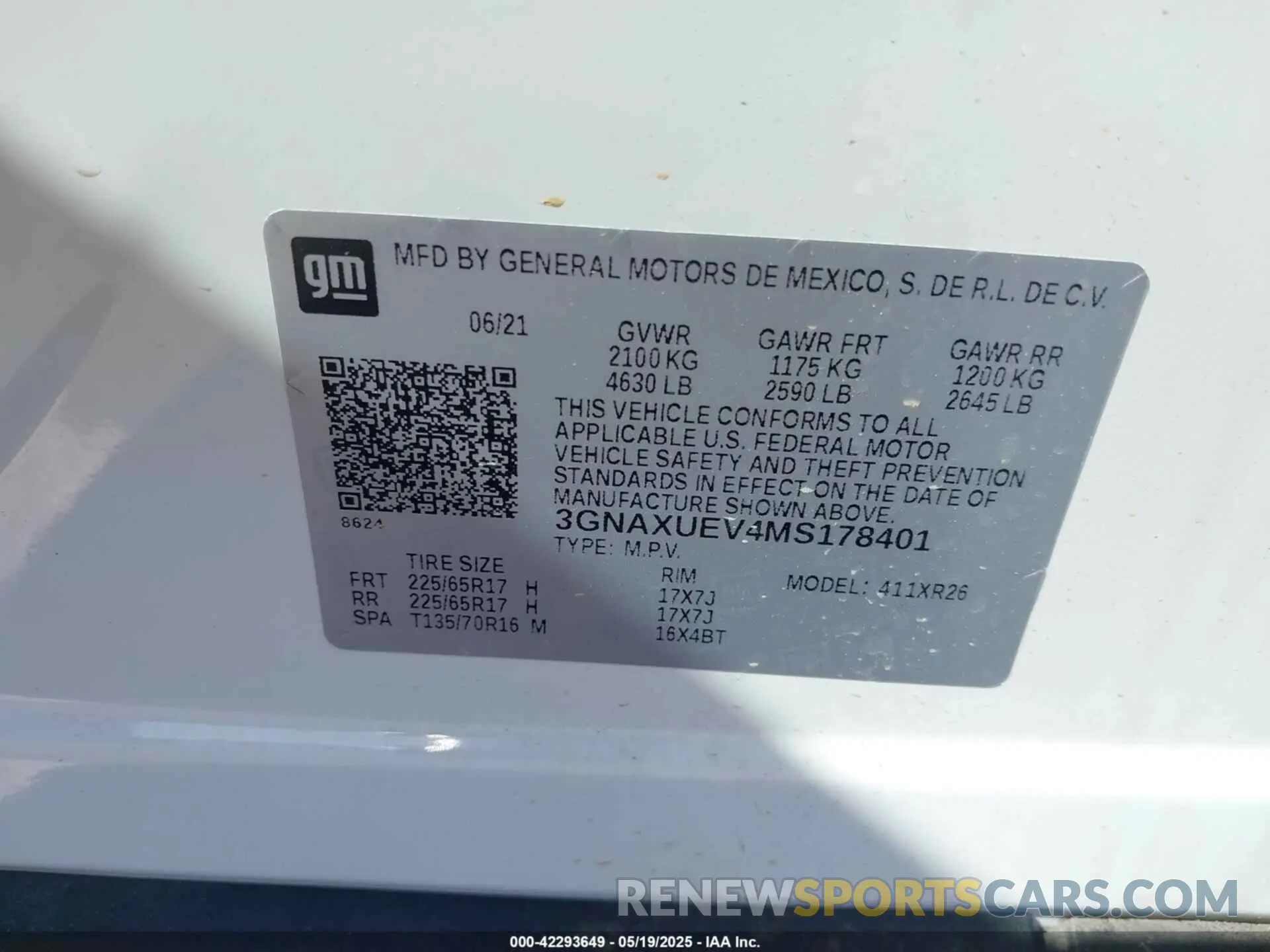 9 Photograph of a damaged car 3GNAXUEV4MS178401 CHEVROLET EQUINOX 2021