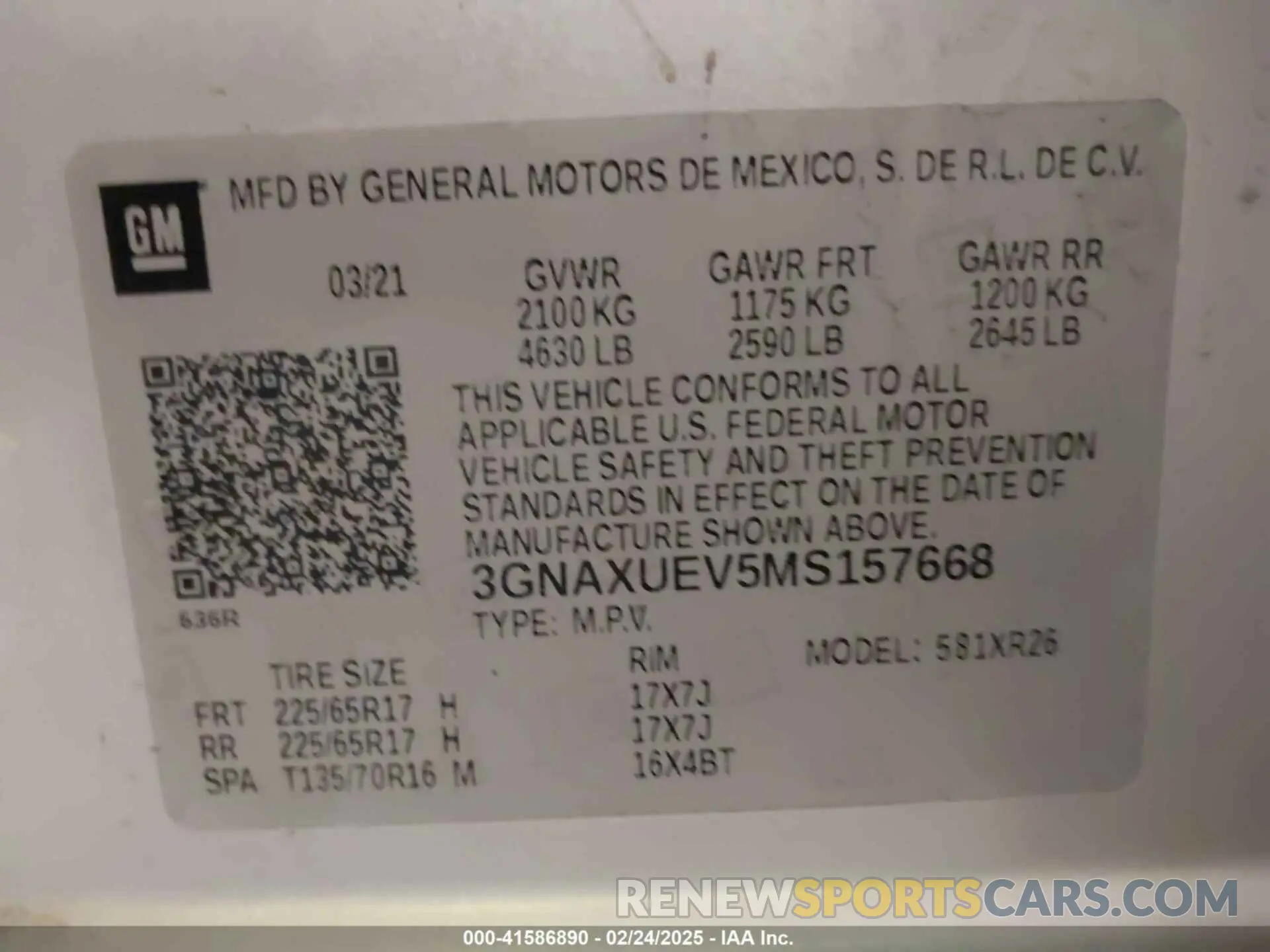 9 Photograph of a damaged car 3GNAXUEV5MS157668 CHEVROLET EQUINOX 2021