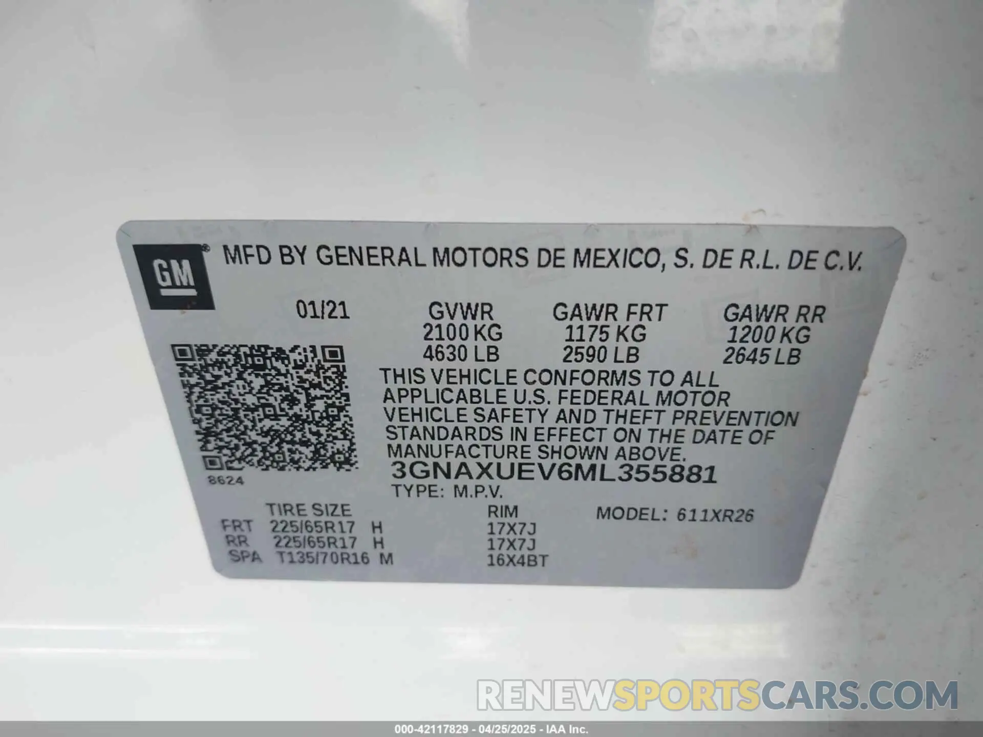 9 Photograph of a damaged car 3GNAXUEV6ML355881 CHEVROLET EQUINOX 2021