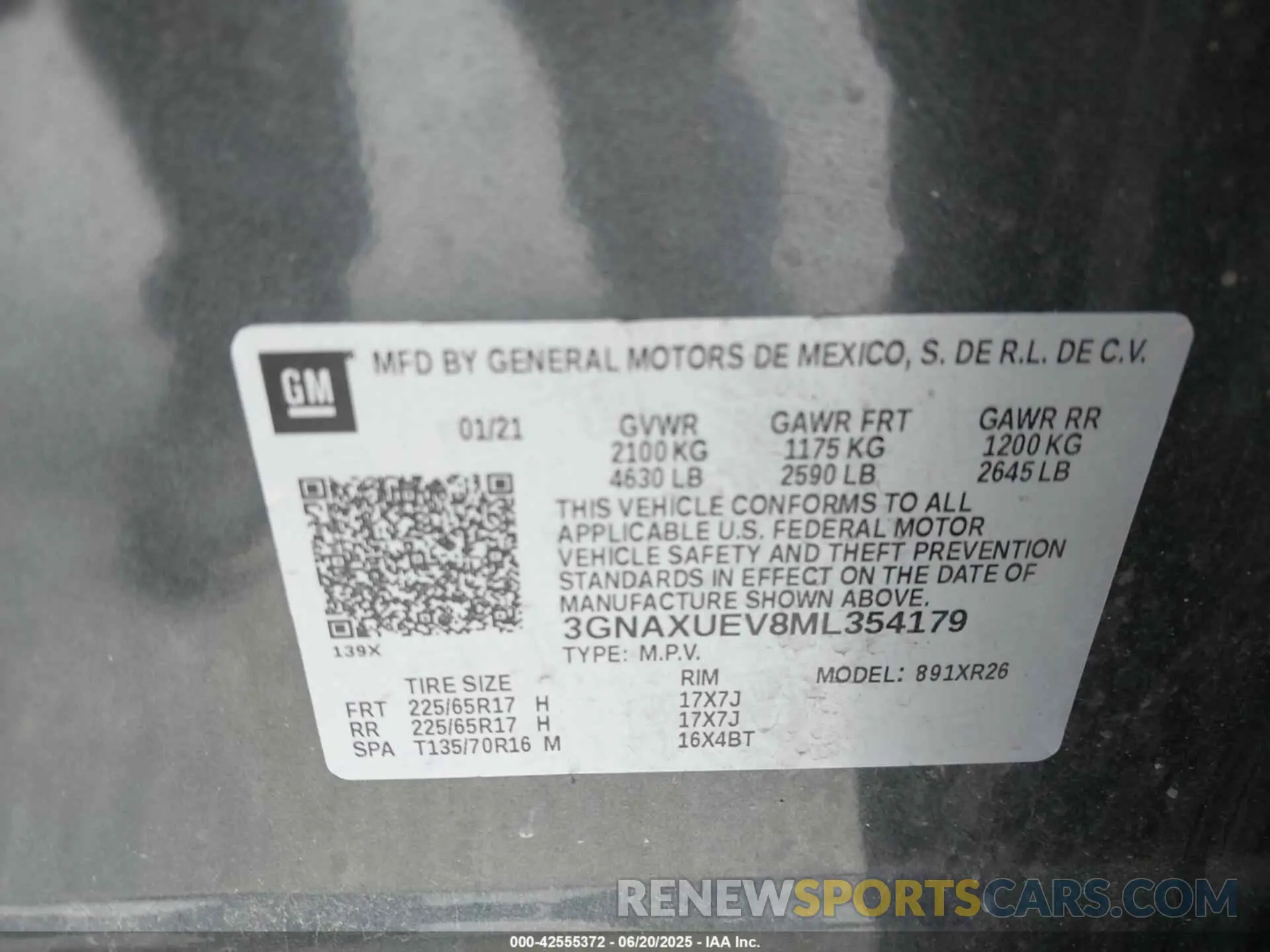 9 Photograph of a damaged car 3GNAXUEV8ML354179 CHEVROLET EQUINOX 2021