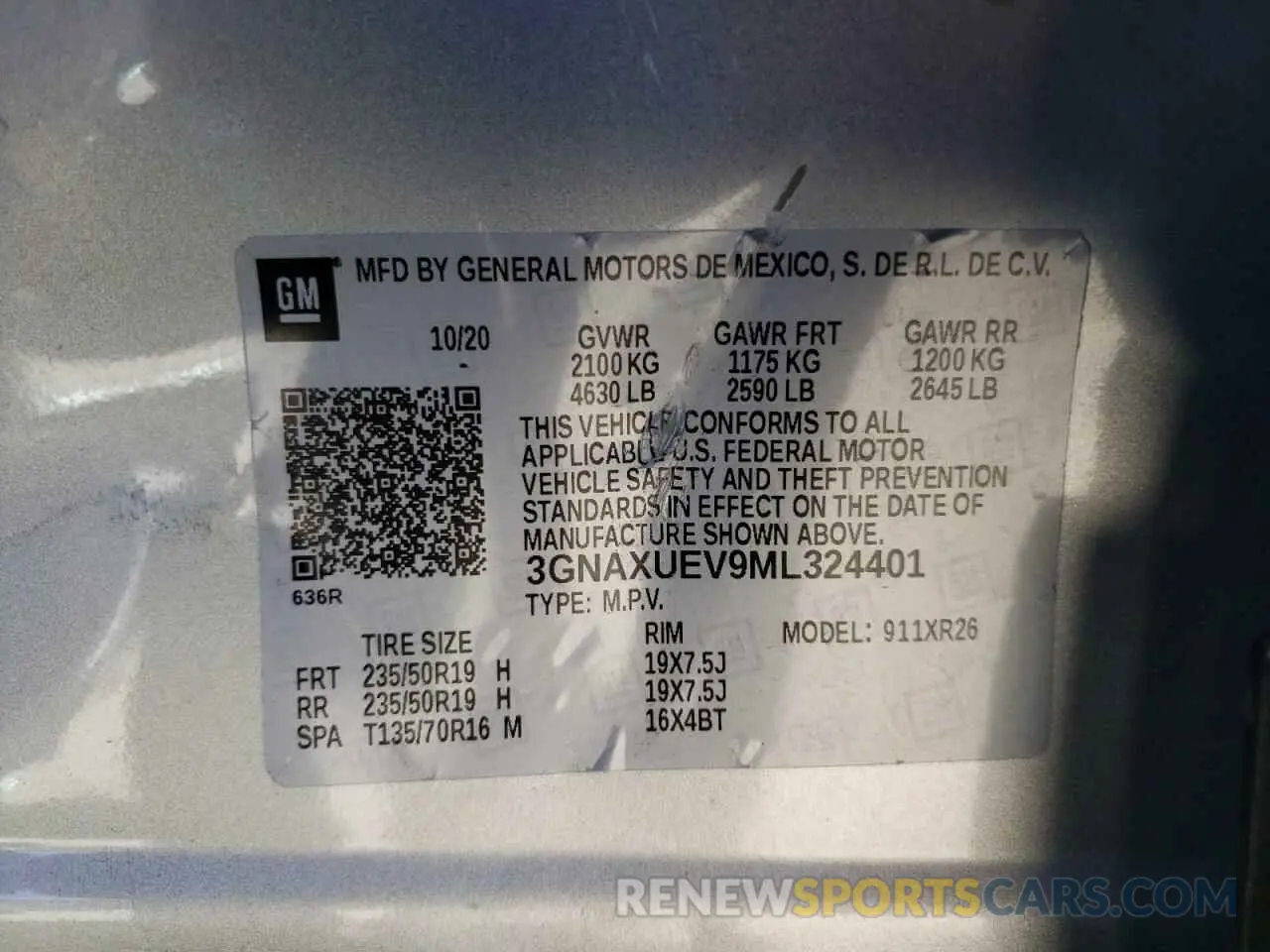 13 Photograph of a damaged car 3GNAXUEV9ML324401 CHEVROLET EQUINOX 2021