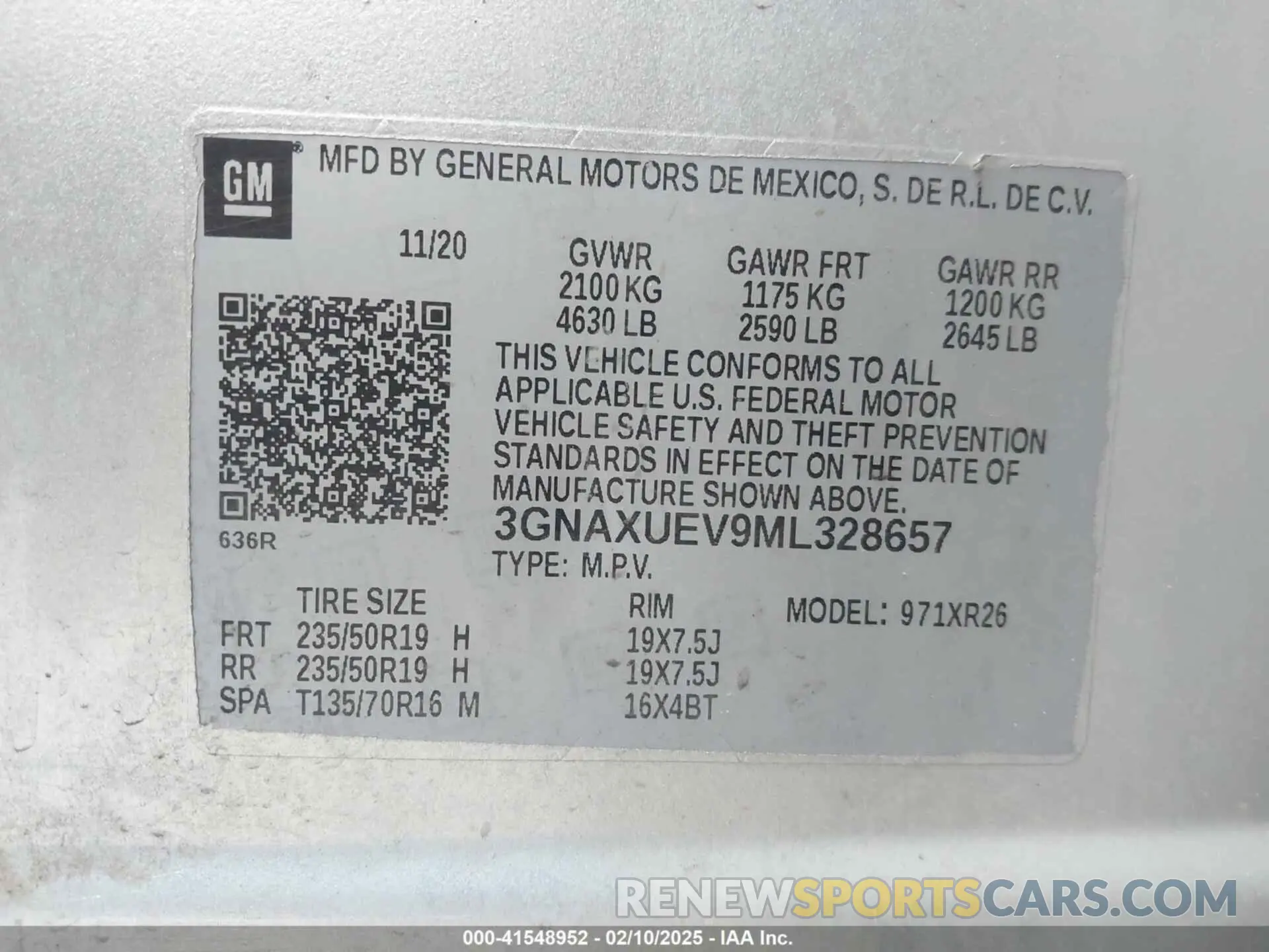9 Photograph of a damaged car 3GNAXUEV9ML328657 CHEVROLET EQUINOX 2021