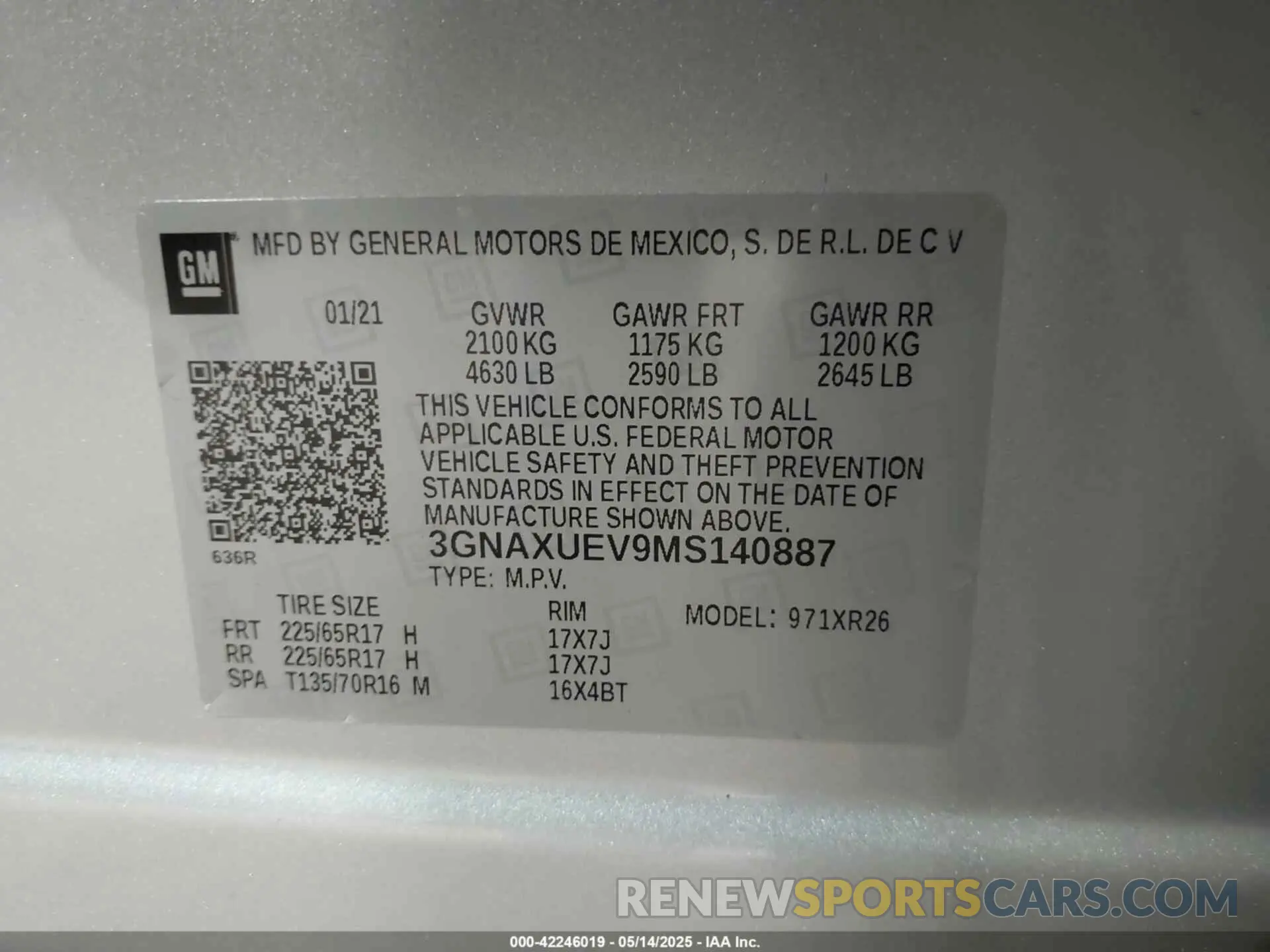 9 Photograph of a damaged car 3GNAXUEV9MS140887 CHEVROLET EQUINOX 2021