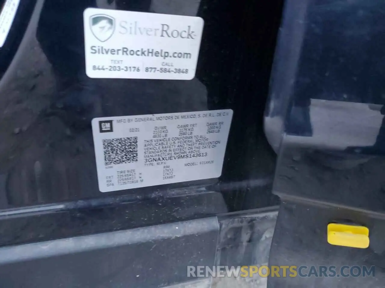 13 Photograph of a damaged car 3GNAXUEV9MS143613 CHEVROLET EQUINOX 2021