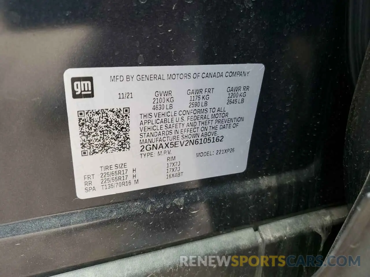 13 Photograph of a damaged car 2GNAX5EV2N6105162 CHEVROLET EQUINOX 2022