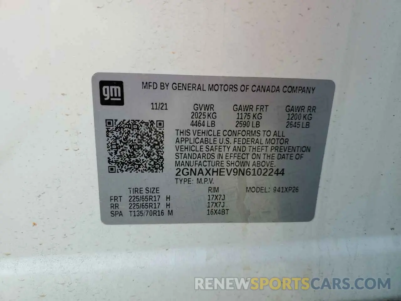 13 Photograph of a damaged car 2GNAXHEV9N6102244 CHEVROLET EQUINOX 2022