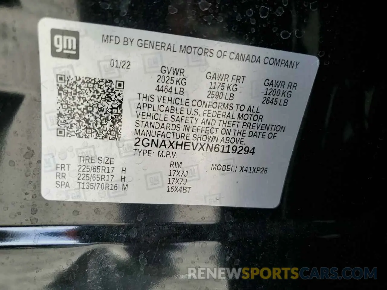 15 Photograph of a damaged car 2GNAXHEVXN6119294 CHEVROLET EQUINOX 2022