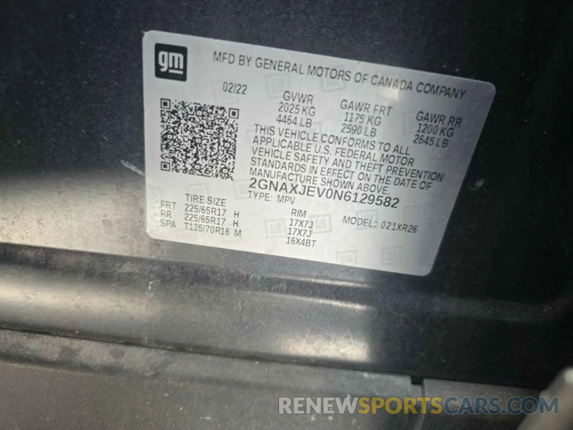 14 Photograph of a damaged car 2GNAXJEV0N6129582 CHEVROLET EQUINOX 2022