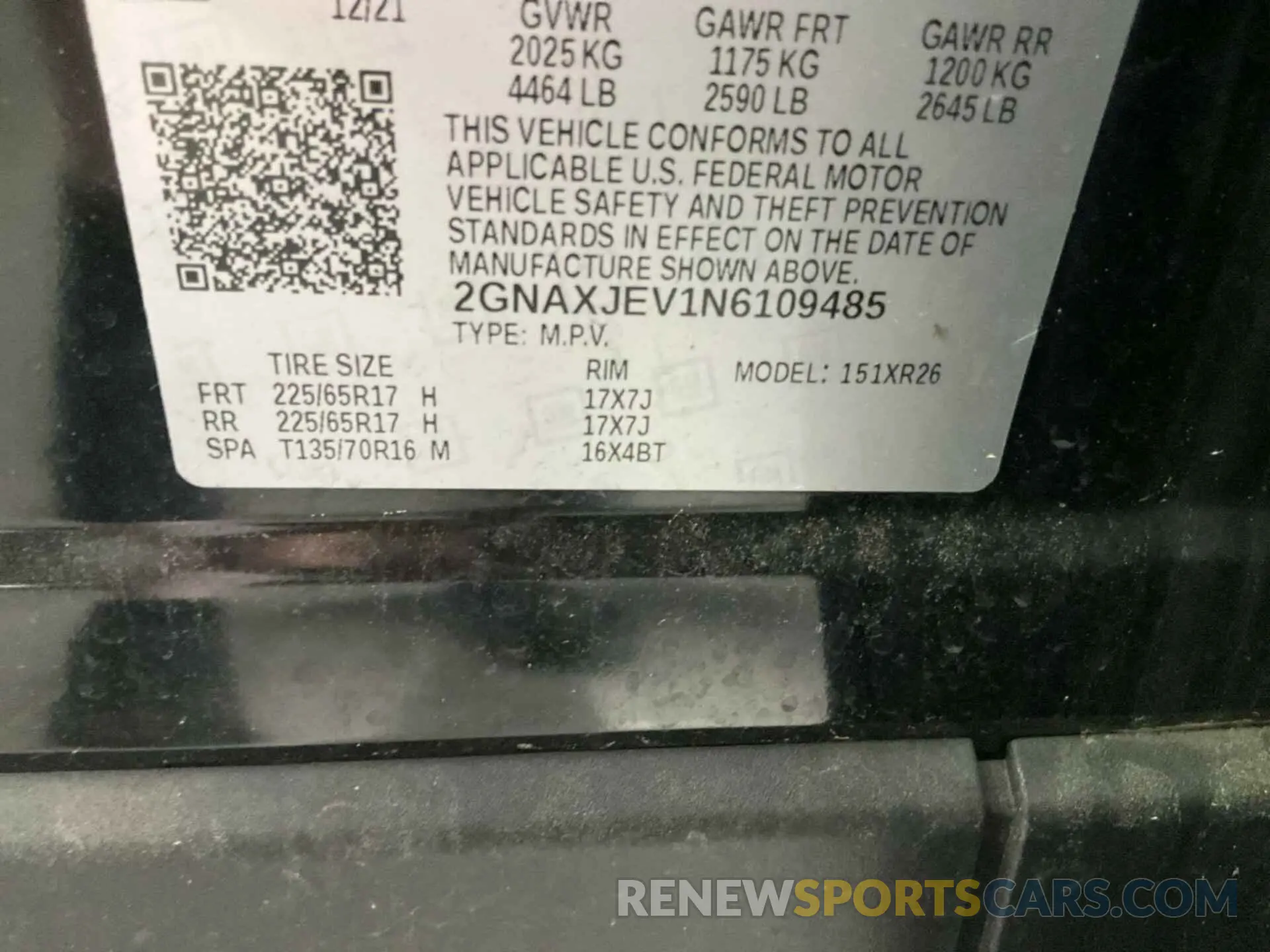 16 Photograph of a damaged car 2GNAXJEV1N6109485 CHEVROLET EQUINOX 2022
