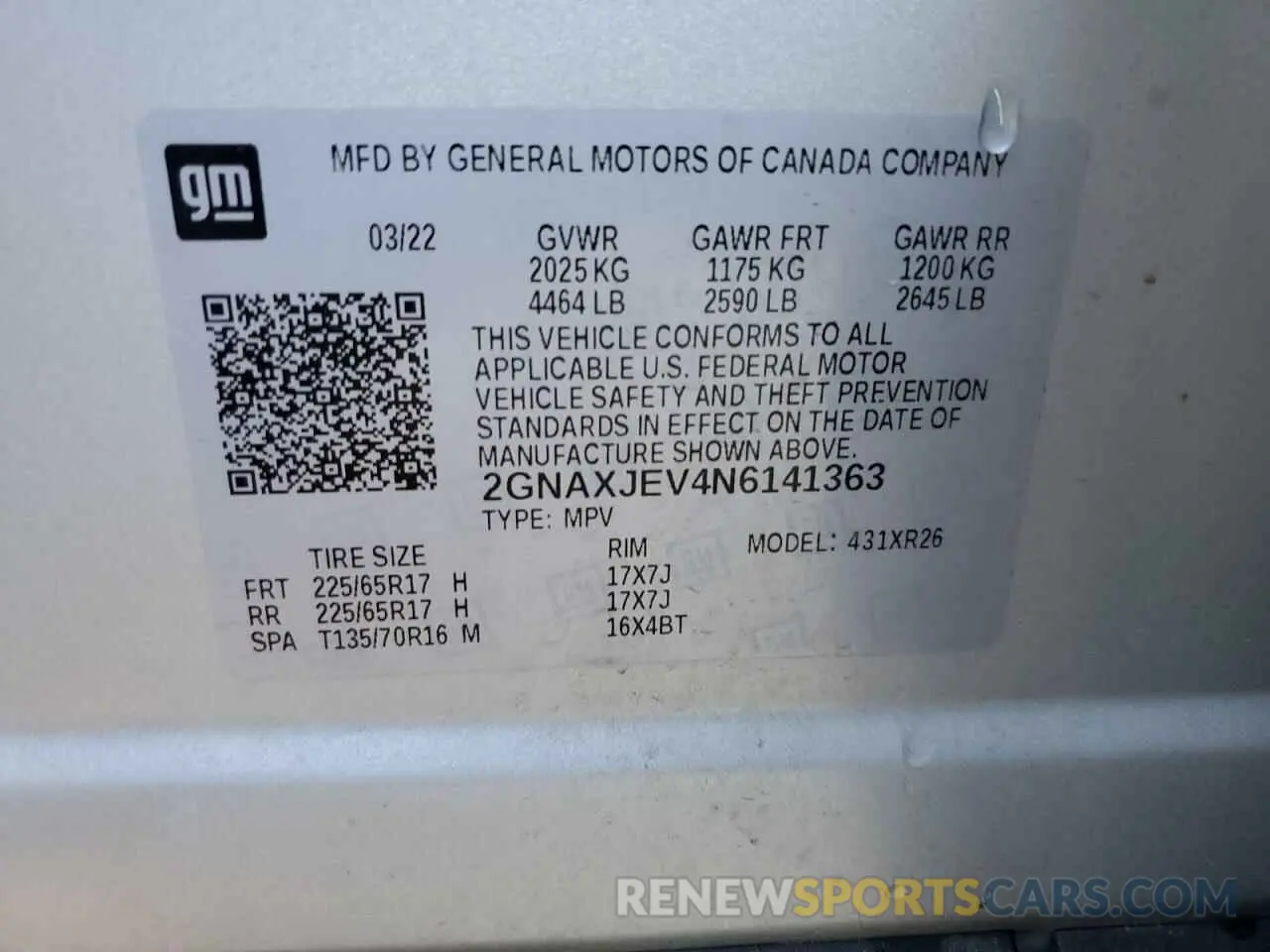 13 Photograph of a damaged car 2GNAXJEV4N6141363 CHEVROLET EQUINOX 2022