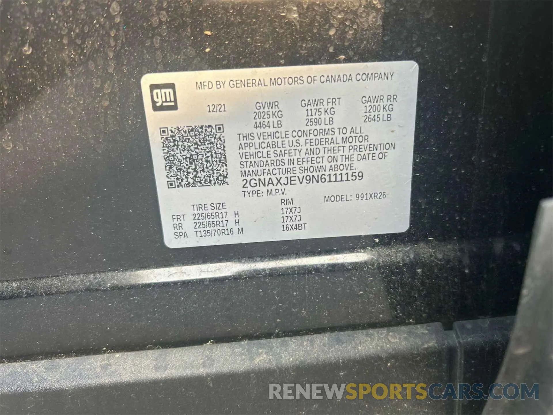 11 Photograph of a damaged car 2GNAXJEV9N6111159 CHEVROLET EQUINOX 2022
