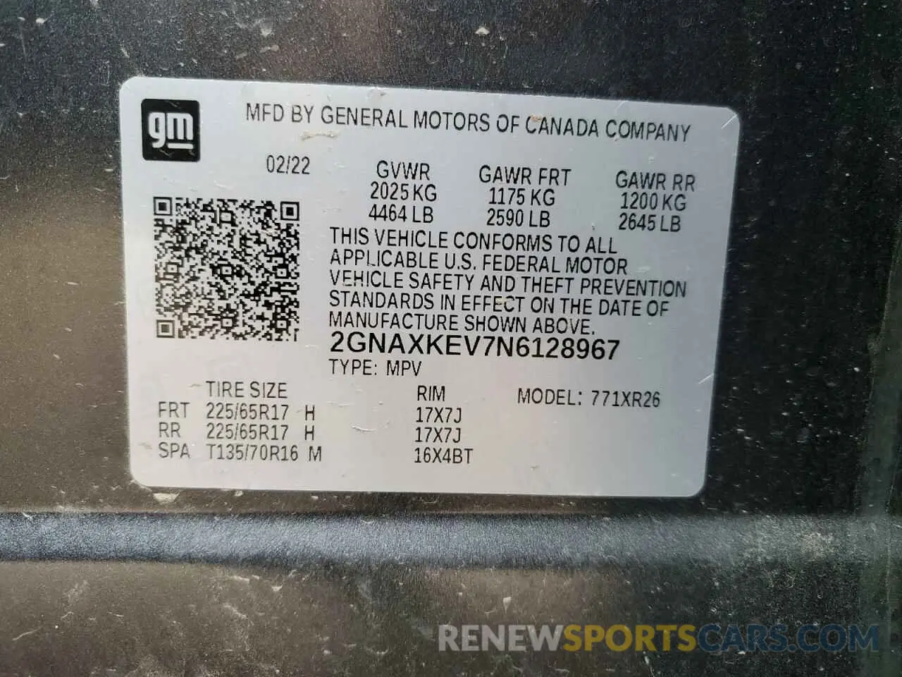 14 Photograph of a damaged car 2GNAXKEV7N6128967 CHEVROLET EQUINOX 2022
