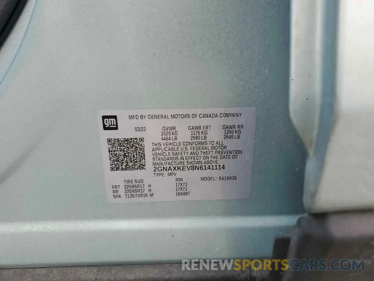 13 Photograph of a damaged car 2GNAXKEV8N6141114 CHEVROLET EQUINOX 2022